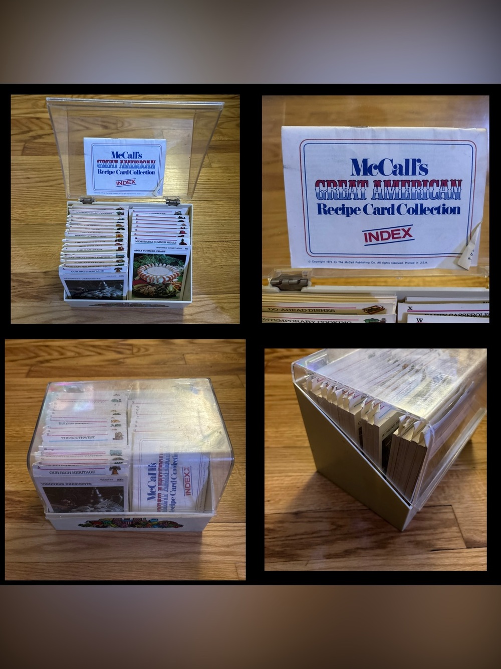 1974 McCalls Great American Recipe Card Collection With Index And Box Vintage